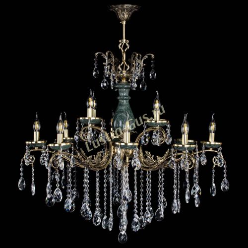 Люстра бронзовая Алфея Малахит №12 баден в Сочи Гусь Хрустальный