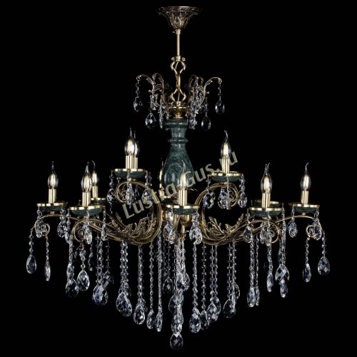 Люстра бронзовая Алфея Малахит №12 баден в Сочи Гусь Хрустальный