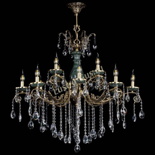 Люстра бронзовая Алфея Малахит №12 баден в Сочи Гусь Хрустальный