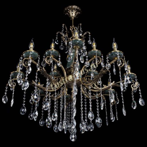 Люстра бронзовая Алфея Малахит №12 баден в Сочи Гусь Хрустальный