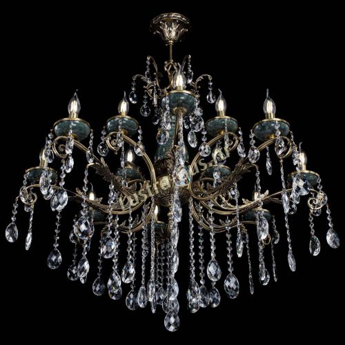 Люстра бронзовая Алфея Малахит №12 баден в Сочи Гусь Хрустальный