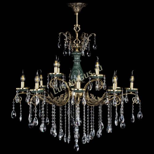 Люстра бронзовая Алфея Малахит №12 журавлик в Сочи Гусь Хрустальный