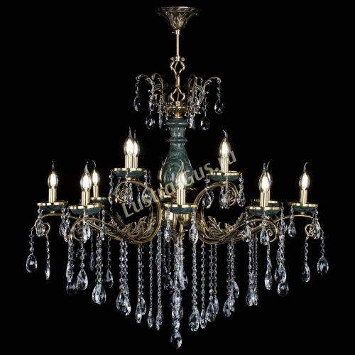 Люстра бронзовая Алфея Малахит №12 журавлик в Сочи Гусь Хрустальный