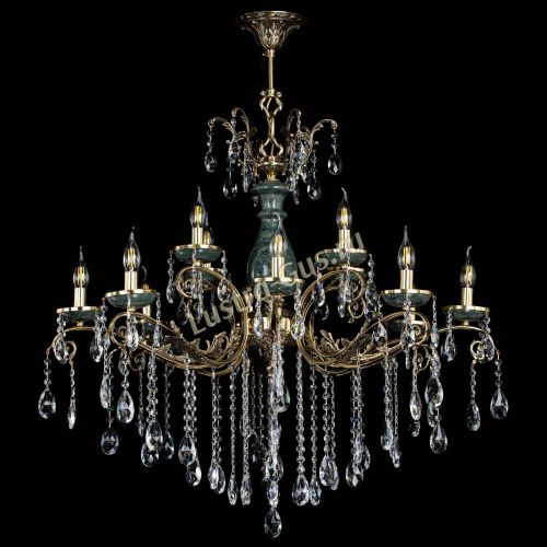 Люстра бронзовая Алфея Малахит №12 журавлик в Сочи Гусь Хрустальный