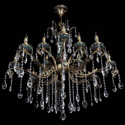 Люстра бронзовая Алфея Малахит №12 журавлик в Сочи Гусь Хрустальный