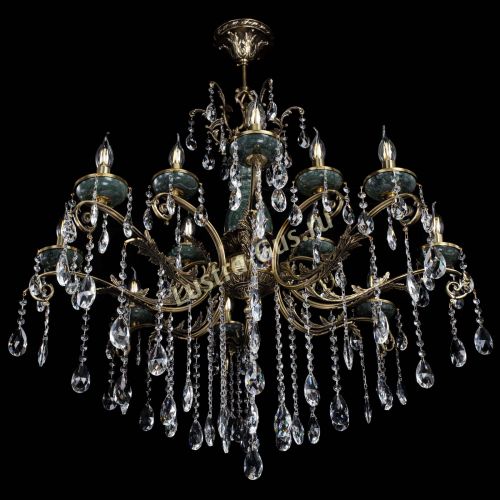 Люстра бронзовая Алфея Малахит №12 журавлик в Сочи Гусь Хрустальный