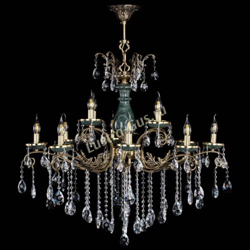 Люстра бронзовая Алфея Малахит №12 звездочка в Сочи Гусь Хрустальный