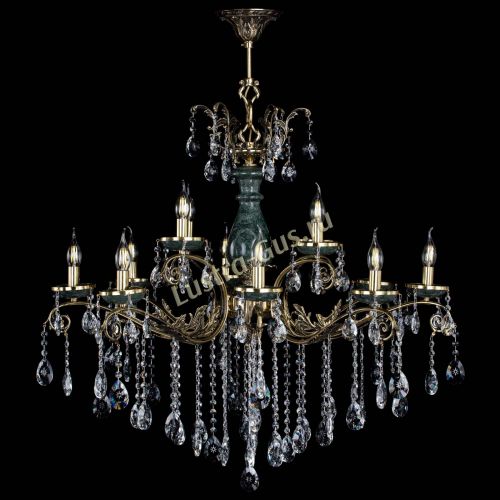 Люстра бронзовая Алфея Малахит №12 звездочка в Сочи Гусь Хрустальный