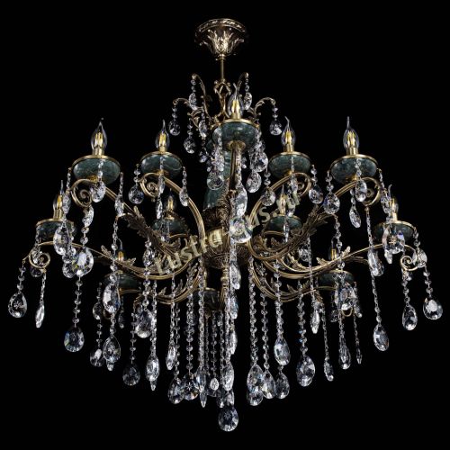 Люстра бронзовая Алфея Малахит №12 звездочка в Сочи Гусь Хрустальный