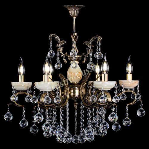 Люстра бронзовая Алфея Оникс №6/2 шар в Сочи Гусь Хрустальный