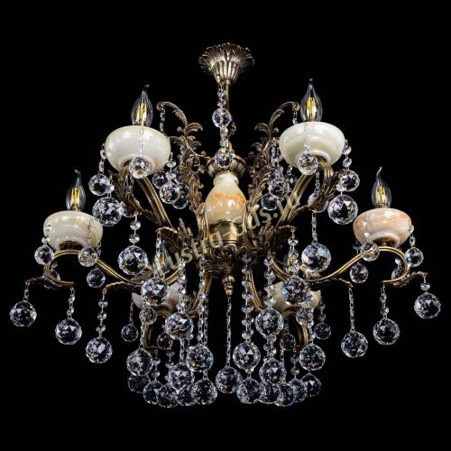 Люстра бронзовая Алфея Оникс №6/2 шар в Сочи Гусь Хрустальный