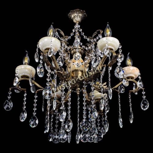 Люстра бронзовая Алфея Оникс №6 баден в Сочи Гусь Хрустальный