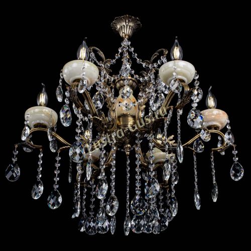 Люстра бронзовая Алфея Оникс №6 баден в Сочи Гусь Хрустальный