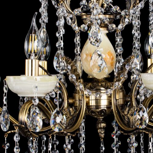 Люстра бронзовая Алфея Оникс №6 баден в Сочи Гусь Хрустальный