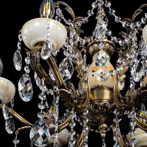 Люстра бронзовая Алфея Оникс №6 баден в Сочи Гусь Хрустальный