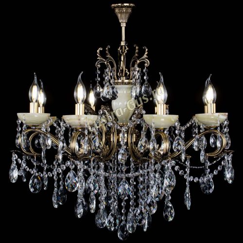 Люстра бронзовая Алфея Оникс №8 баден в Сочи Гусь Хрустальный