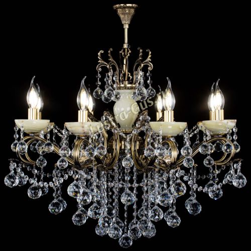 Люстра бронзовая Алфея Оникс №8 шары в Сочи Гусь Хрустальный