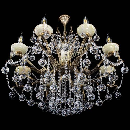 Люстра бронзовая Алфея Оникс №8 шары в Сочи Гусь Хрустальный