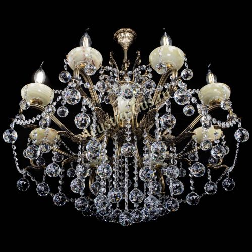 Люстра бронзовая Алфея Оникс №8 шары в Сочи Гусь Хрустальный