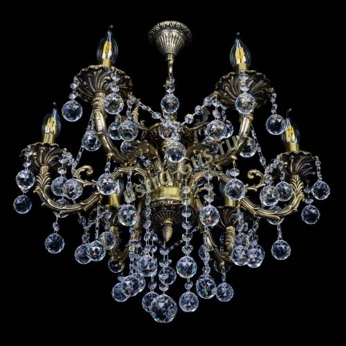 Бронзовая люстра Артемида №6 шар в Сочи Гусь Хрустальный