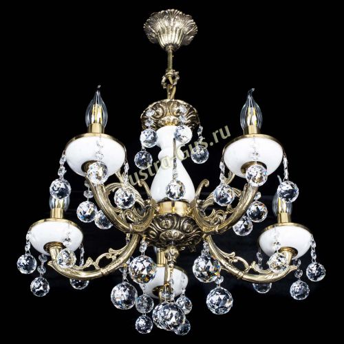 Люстра бронзовая Атланта из мрамора №5/1 Шар в Сочи Гусь Хрустальный