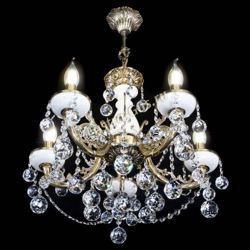 Люстра бронзовая Атланта из мрамора №5/3 Шар в Сочи Гусь Хрустальный