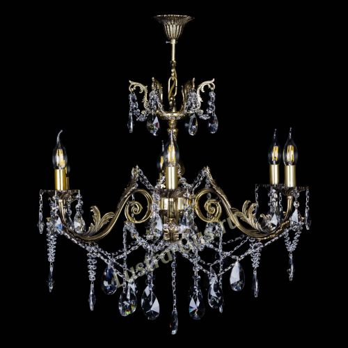  Бронзовая люстра Кассандра №6/2 лучик в Сочи Гусь Хрустальный