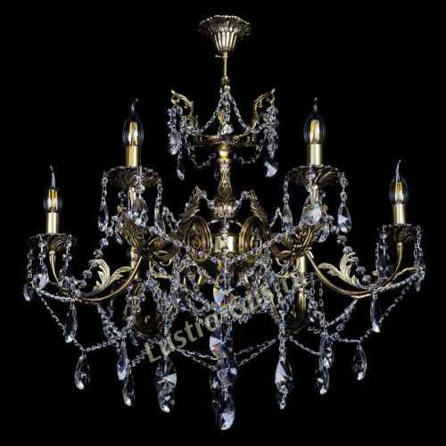  Бронзовая люстра Кассандра №6/2 лучик в Сочи Гусь Хрустальный