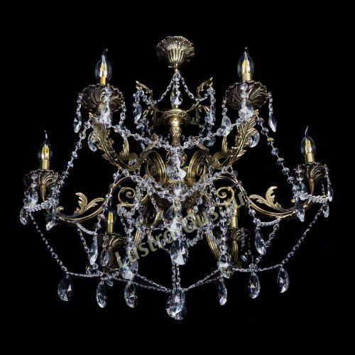  Бронзовая люстра Кассандра №6/2 лучик в Сочи Гусь Хрустальный