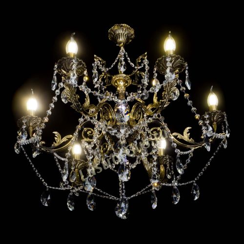  Бронзовая люстра Кассандра №6/2 лучик в Сочи Гусь Хрустальный