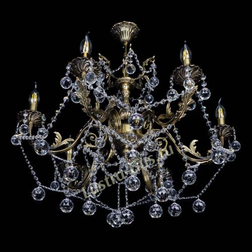 Бронзовая люстра Кассандра №6/2 шар в Сочи Гусь Хрустальный