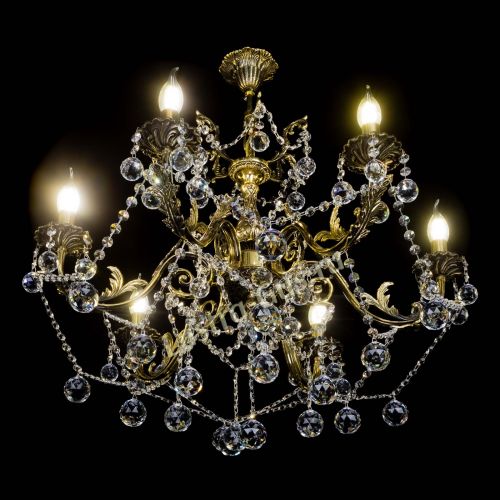 Бронзовая люстра Кассандра №6/2 шар в Сочи Гусь Хрустальный