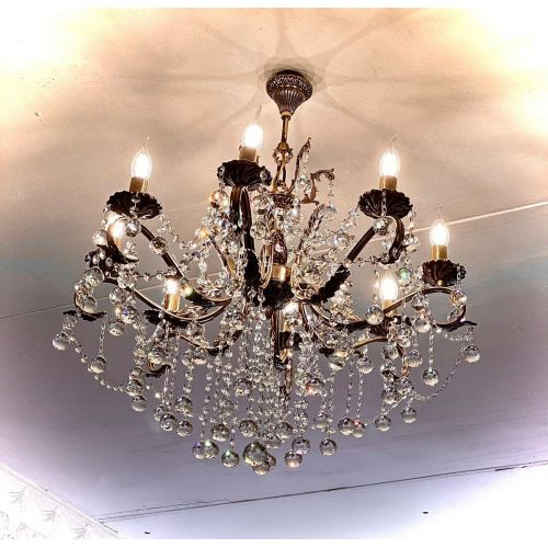 Бронзовая люстра Мелания №8/2 шар в Сочи Гусь Хрустальный