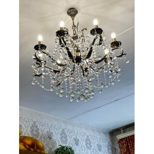 Бронзовая люстра Мелания №8/2 шар в Сочи Гусь Хрустальный