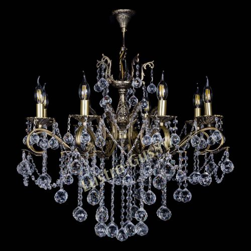 Бронзовая люстра Мелания №8/2 шар в Сочи Гусь Хрустальный