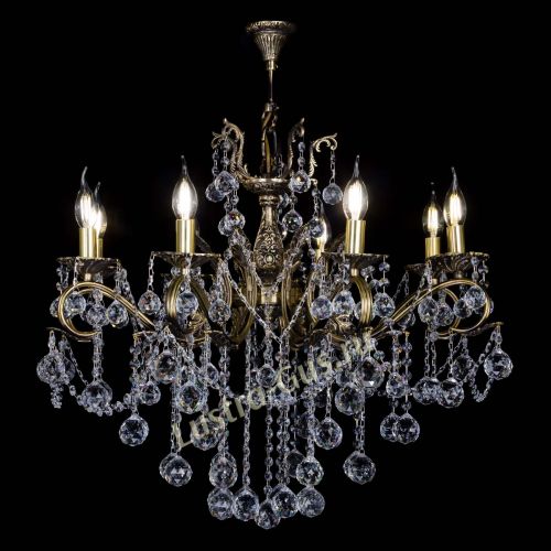 Бронзовая люстра Мелания №8/2 шар в Сочи Гусь Хрустальный