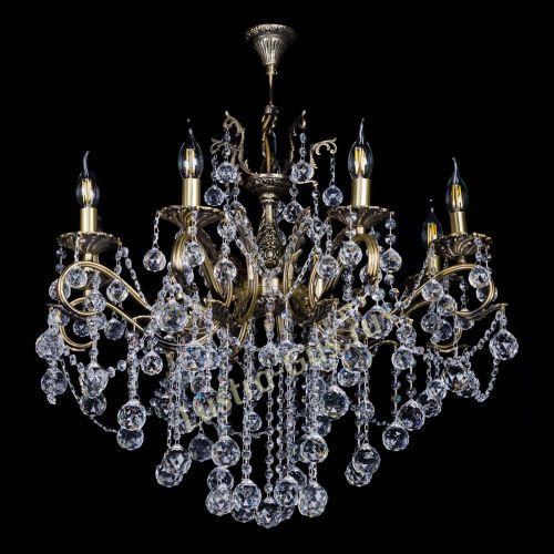 Бронзовая люстра Мелания №8/2 шар в Сочи Гусь Хрустальный