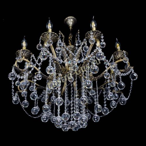 Бронзовая люстра Мелания №8/2 шар в Сочи Гусь Хрустальный