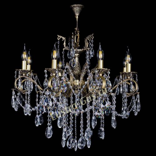 Бронзовая люстра Мелания №8/2 журавлик в Сочи Гусь Хрустальный