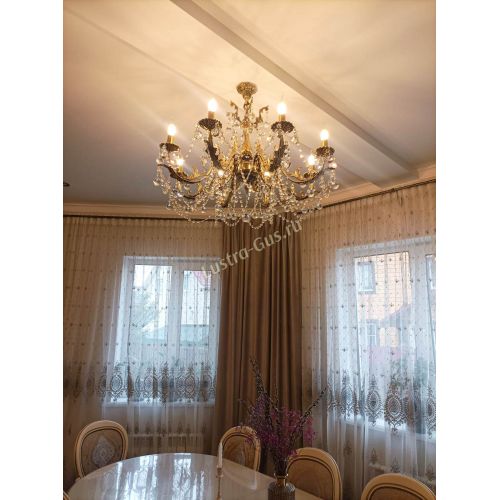 Бронзовая люстра Кассандра №8 шар в Сочи Гусь Хрустальный