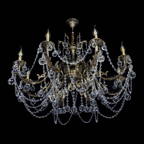 Бронзовая люстра Кассандра №8 шар в Сочи Гусь Хрустальный