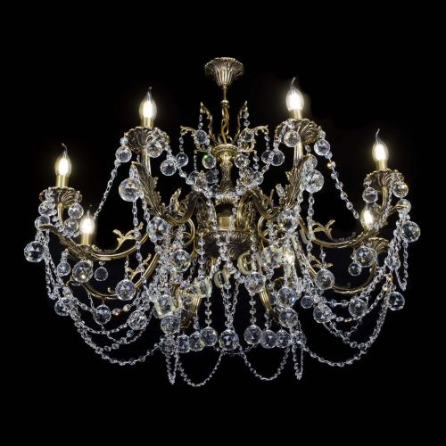 Бронзовая люстра Кассандра №8 шар в Сочи Гусь Хрустальный