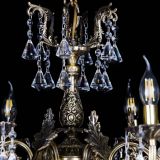 Бронзовая люстра Кассандра №8 удлиненная с конусами в Сочи