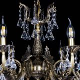 Бронзовая люстра Кассандра №8 удлиненная с конусами в Сочи