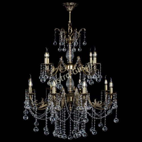 Люстра бронзовая Кассандра Алфея №12 шар в Сочи Гусь Хрустальный