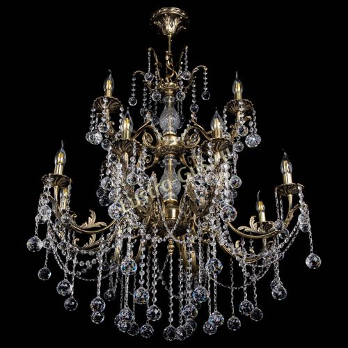 Люстра бронзовая Кассандра Алфея №12 шар в Сочи Гусь Хрустальный