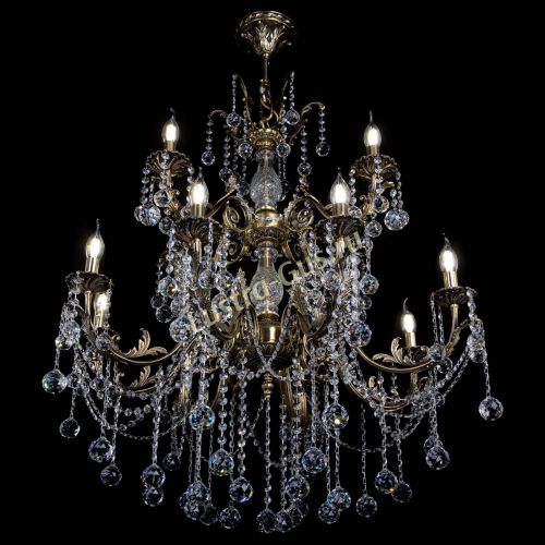 Люстра бронзовая Кассандра Алфея №12 шар в Сочи Гусь Хрустальный