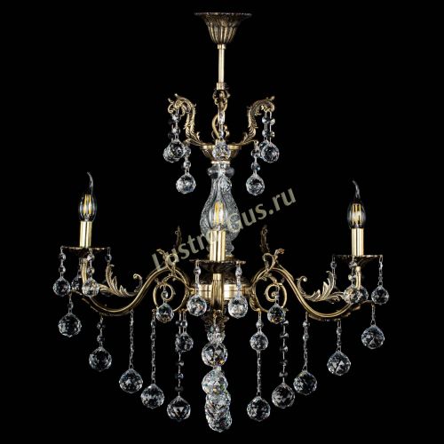 Люстра бронзовая Кассандра Алфея №3/2 шар в Сочи Гусь Хрустальный