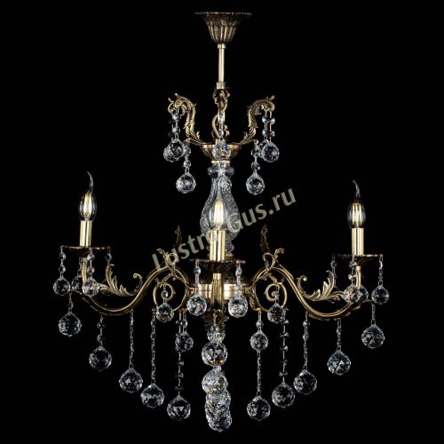 Люстра бронзовая Кассандра Алфея №3/2 шар в Сочи Гусь Хрустальный