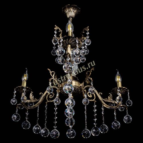 Люстра бронзовая Кассандра Алфея №3/2 шар в Сочи Гусь Хрустальный